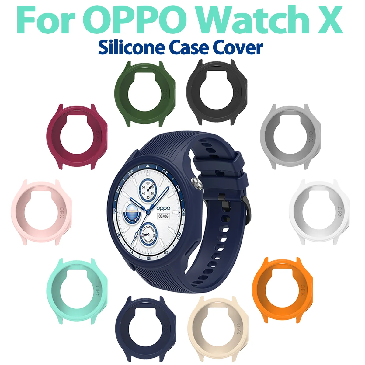 Silicone Case Protective Cover For OPPO Watch X Full Body Soft Tpu Full Cover Hollow Cases