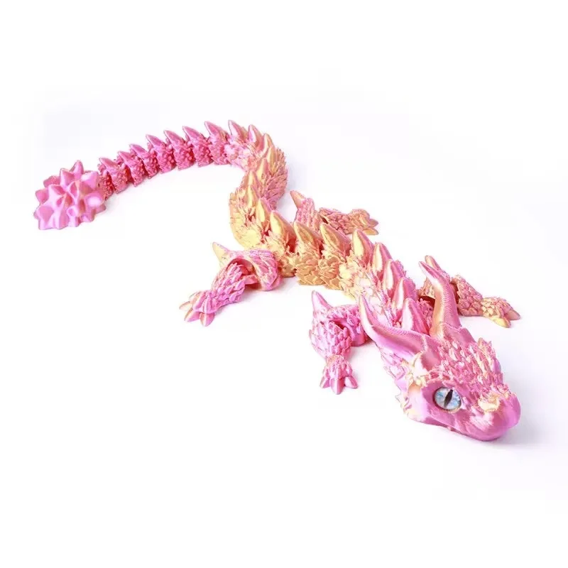 3D Printed Magic Dragon Movable Joint  Toy Rotatable Articulated Office Desktop Ornament Adults Kid Toy Crafts ，eyes random 1 image 4