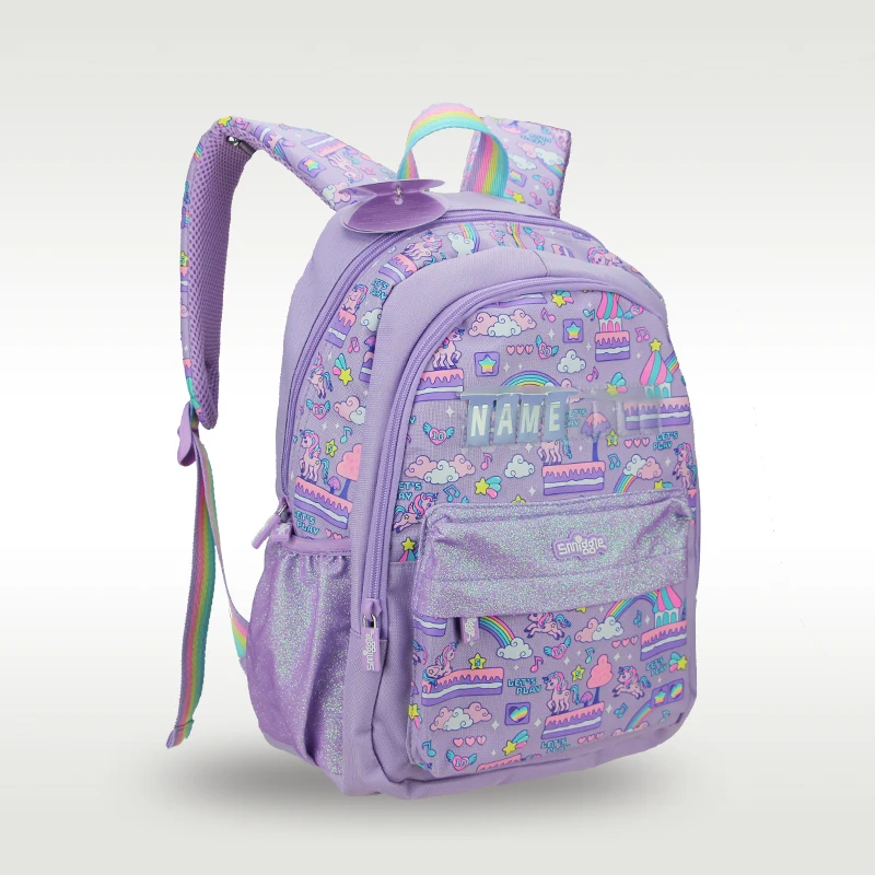 Imagem -02 - Bolsa de Escola para Crianças Bolsa de Menina Unicórnio Roxo Bonito Original Venda Quente Smiggle Australiano 36 Anos 14 in de Alta Qualidade