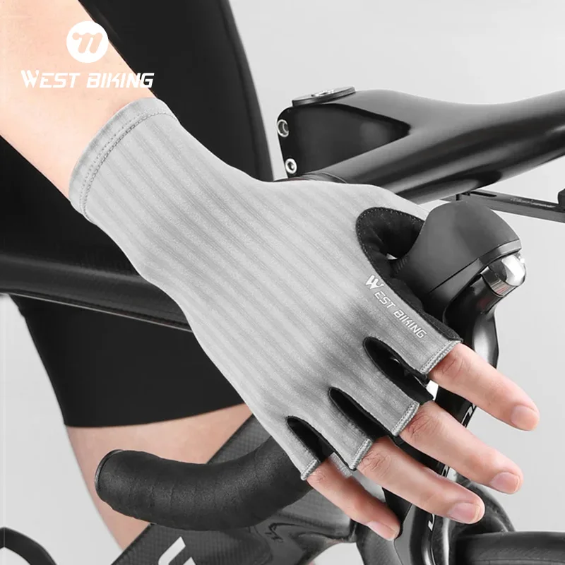 

WEST BIKING Breathable Cycling Gloves Men Women Comfortable Fitness Half Finger Bicycle Gloves SBR Shockproof Glove Riding Equip