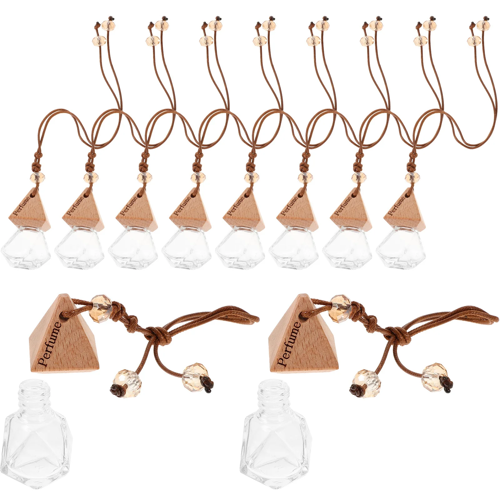

10Pcs Car Fragrance Diffuser Bottles Refillable Perfume Bottle Shape Hanging Air Freshener for Car Office Home Aromatherapy
