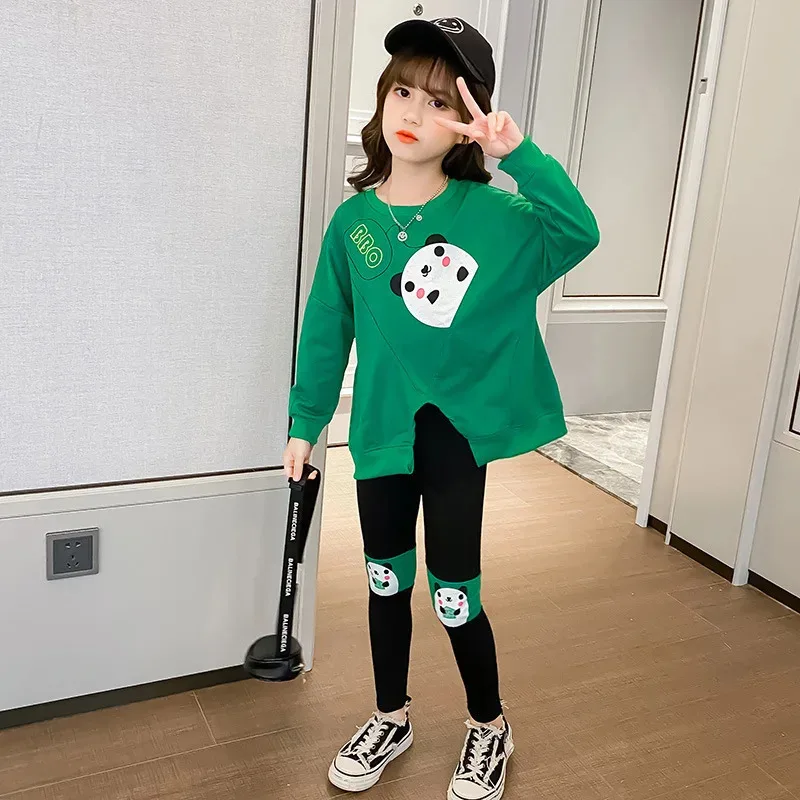 الربيع الفتيات مجموعة ملابس طفلة طويلة الأكمام الثعلب ملابس الطفل بلوزات و طماق الفتيات الخريف وتتسابق 3 4 5 6 7 8 9 10 12 سنة