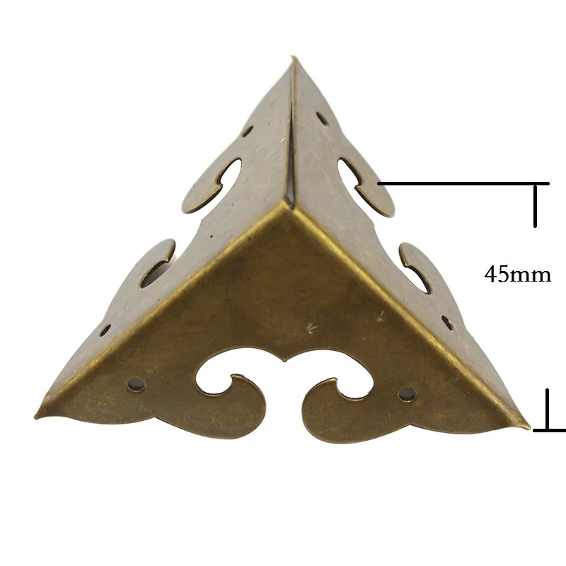 1PC Brass Corners,Luggage Case Box Brackets Decorative Corner For Furniture Decoration Triangular Corners,Bronze Tone 45mm