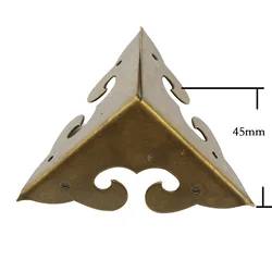 1PC Brass Corners,Luggage Case Box Brackets Decorative Corner For Furniture Decoration Triangular Corners,Bronze Tone 45mm