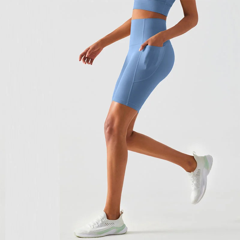 Aiithuug Biker Shorts Women Yoga Shorts with Pockets Running Short Women's Total Train High Rise 7