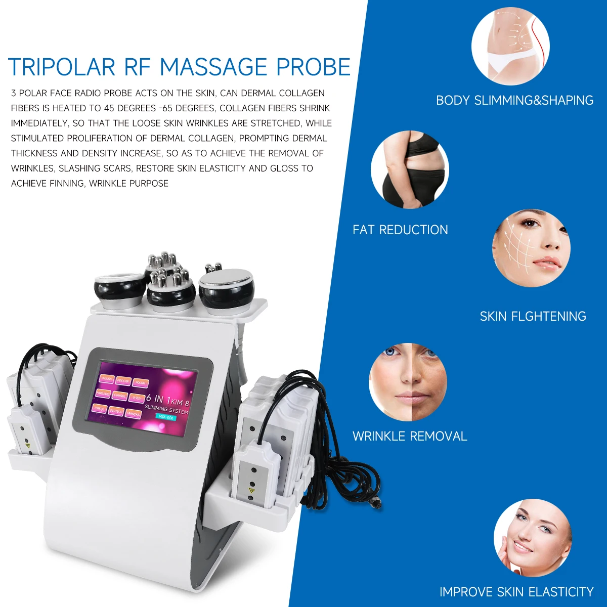 NEWGAGA 6-in-1 30K 40K 60K 80K Ultraschall-Kavitationsgerät Körpergewichtsreduktion Vakuum-Lipo Schlankheitsmassage Fitness KIM8 Maschine – Detail 12