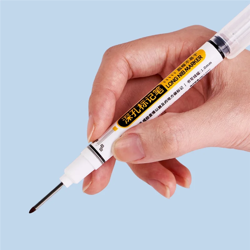 5PCS Deep Hole Long Nib-Head Marker For Metal Perforating Pen Waterproof Woodworking Decoration Multi-Purpose