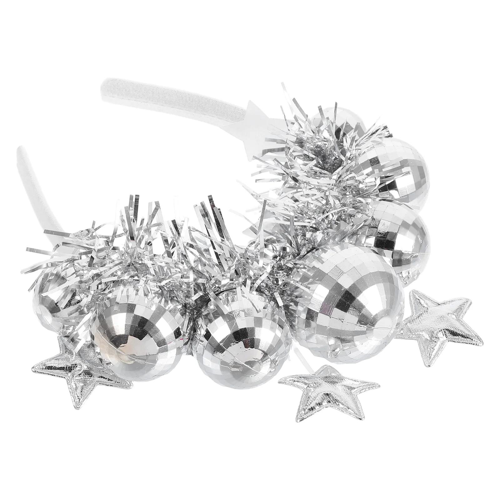 

Silver Disco Ball Headband 70S Theme Party Hair Accessory Women Holiday Carnival Festival Graduation Wedding New Year Eve Favor