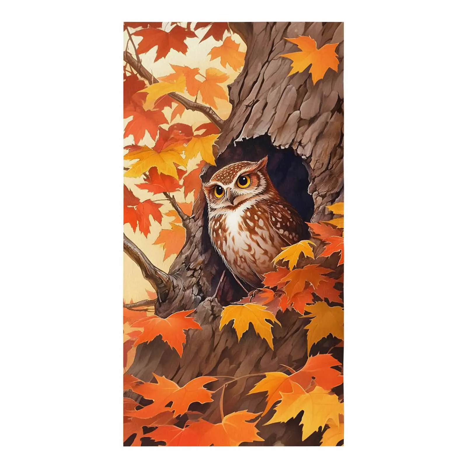 Autumn Maple Owl Towel Set Cleaning Cloth Kitchen Accessories Dish Washing Cloth Household