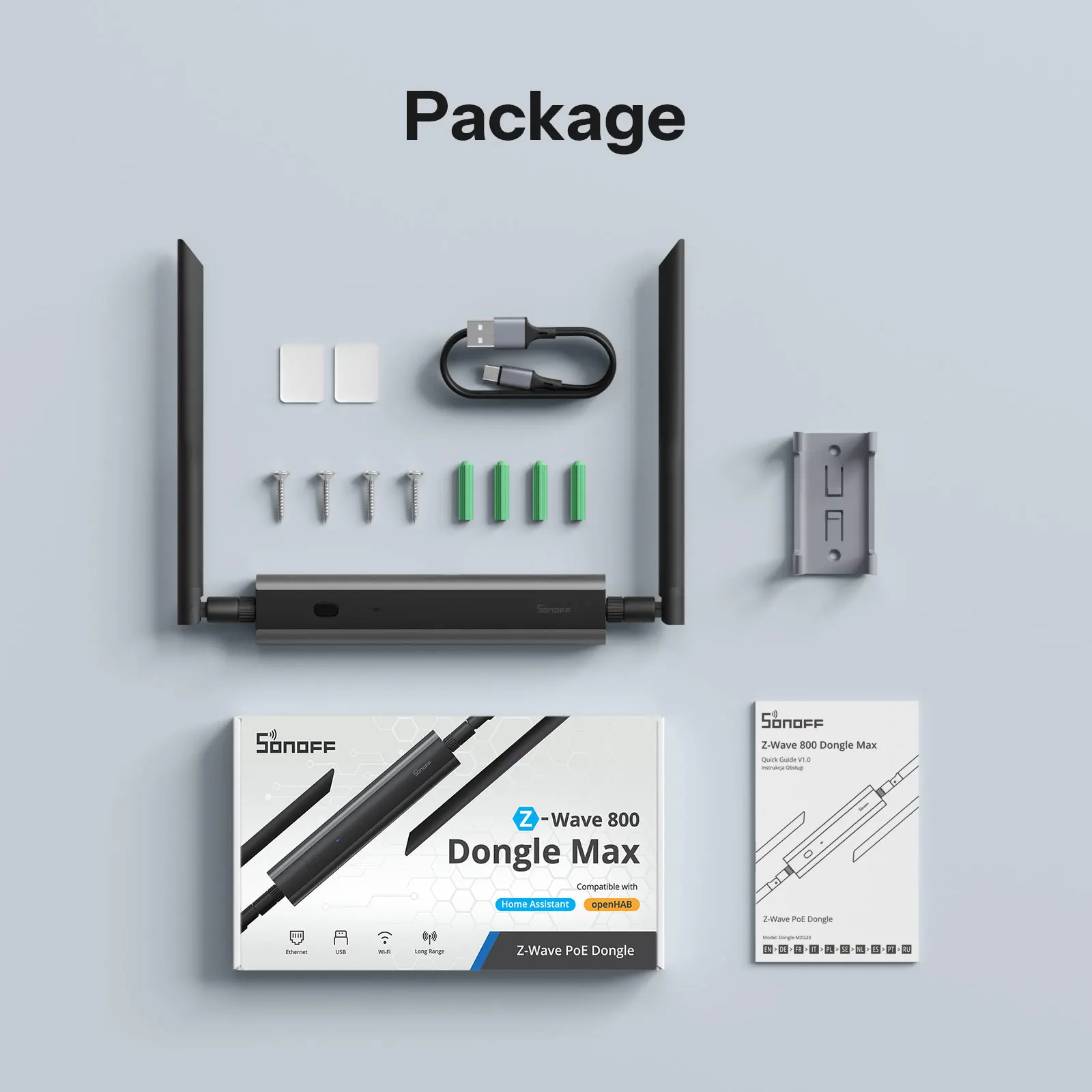 SONOFF Dongle-MZG23 Z-Wave 800 PoE Dongle Max EFR32ZG23 ESP32D0WDR2 Dual-Chip Obsługuje Ethernet Wi-Fi USB z Z-Wave o dużym zasięgu — zdjęcie produktu 4