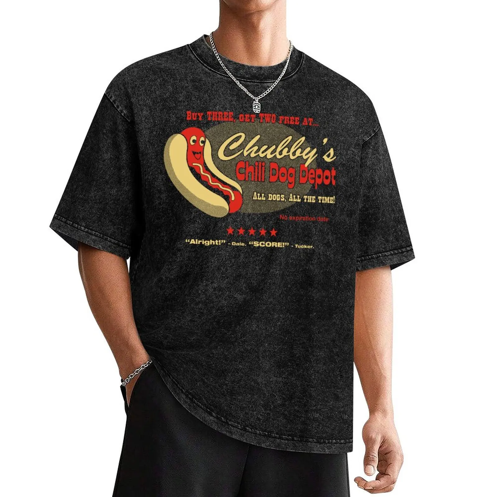 

Chubby's Chili Dog Depot - Tucker and Dale T-Shirt topping oversized graphic tee vintage clothes anime figures men clothes