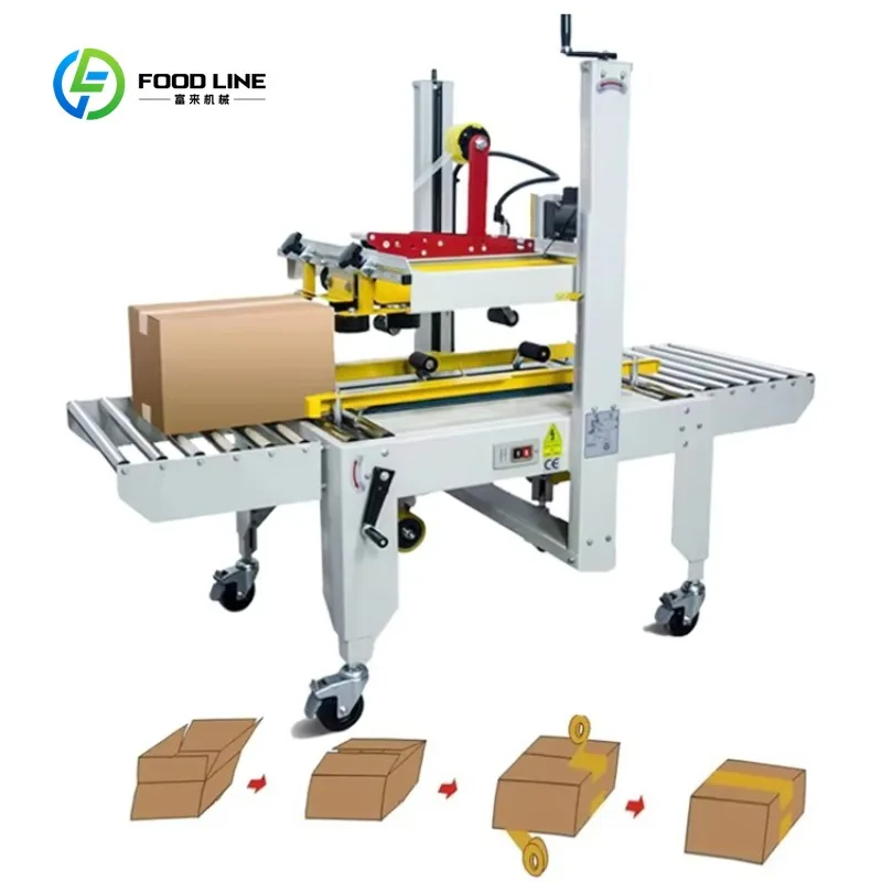 Customized Automatic Carton Boxes/Cases Adhesive Tape Sealer Top and Bottom Cardboard Box Sealing Packaging Machine