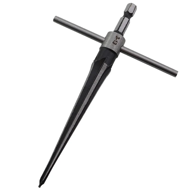 A43F-1 Set di alesatori conici in acciaio al carbonio con quattro set di alesatori conici per la lavorazione del legno con gambo esagonale