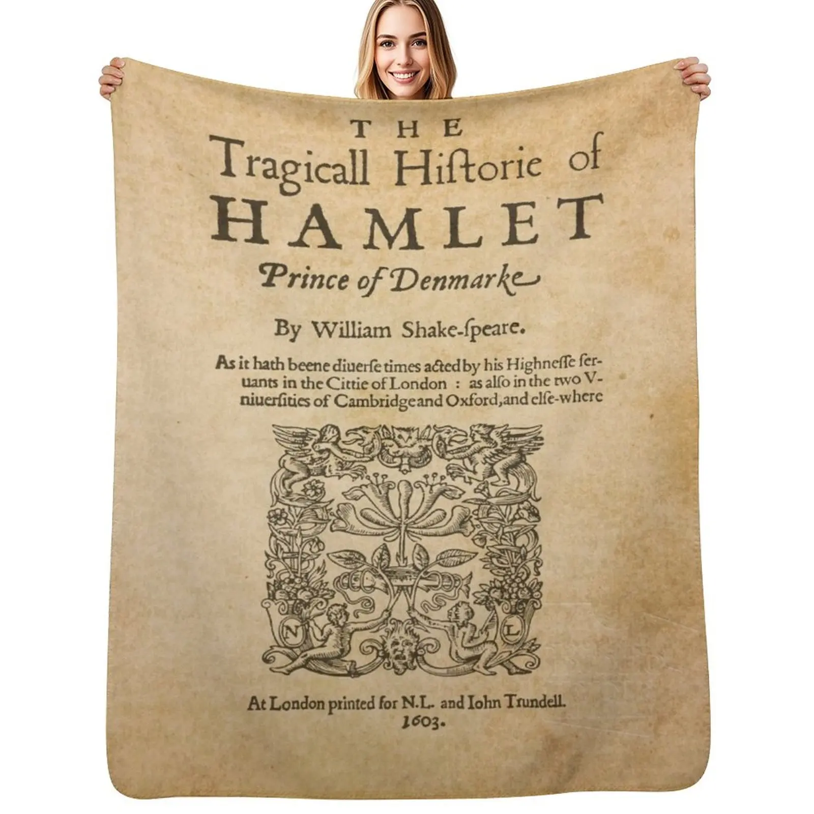 Shakespeare, Hamlet 1603 Throw Blanket Luxurious Soft Fuzzy Blanket for Sofa Bed