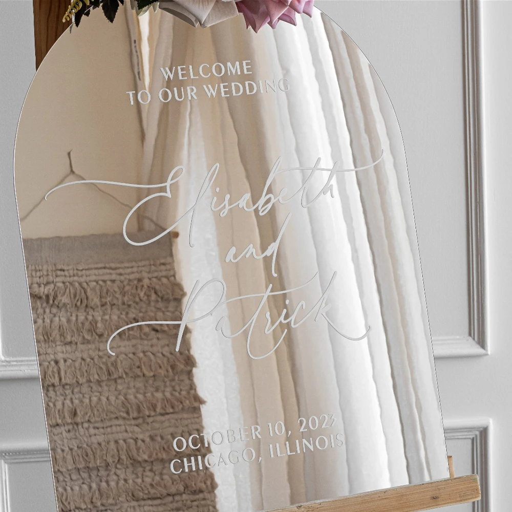 

Welcome To Our Wedding Sign Sticker Custom Vinyl Decal French Style Wedding Wall Sticker DIY Mirror Board Mariage Décor