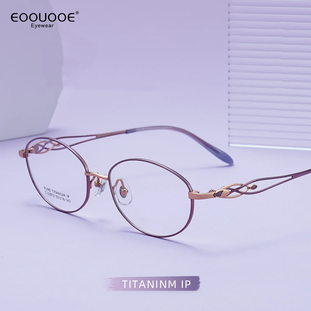 

Fashion Eyeglasses Women Pure Titanium Glasses Frame Exquisite Design Myopia Hyperopia Prescription Lens High Quality Optical