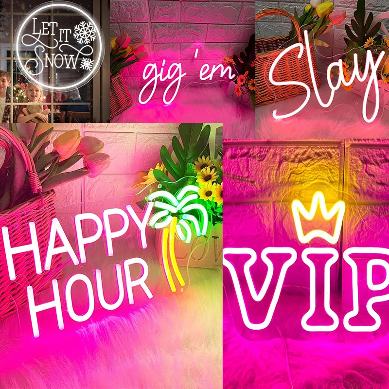 Coconut Palm Tree LED Neon Sign Wall Decoration USB Powered Dimmable for Home Bar  Hotel Game Room Bedroom Home Decoration Sign