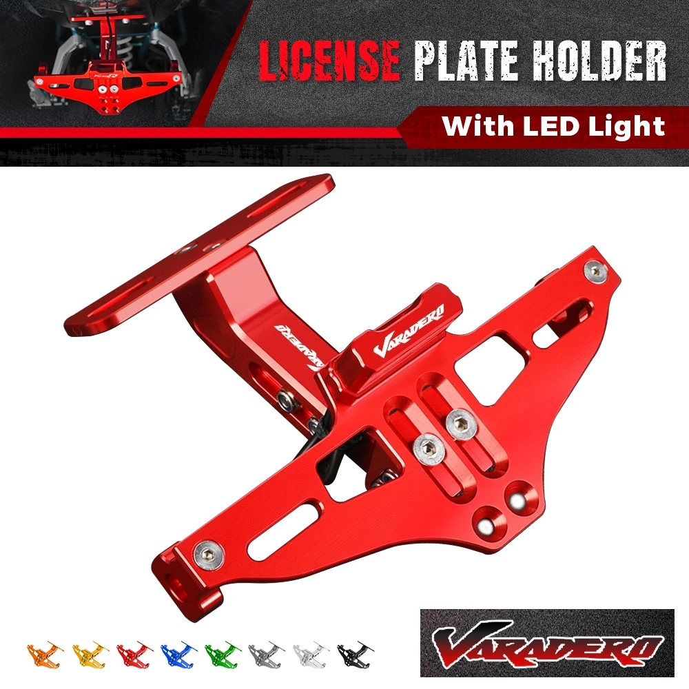 

For Honda XL1000 Varadero 1000 125 XL1000V XL125 XL125V XL 1000 Motorcycle Adjustable License Plate Holder LED Turn Signal Light