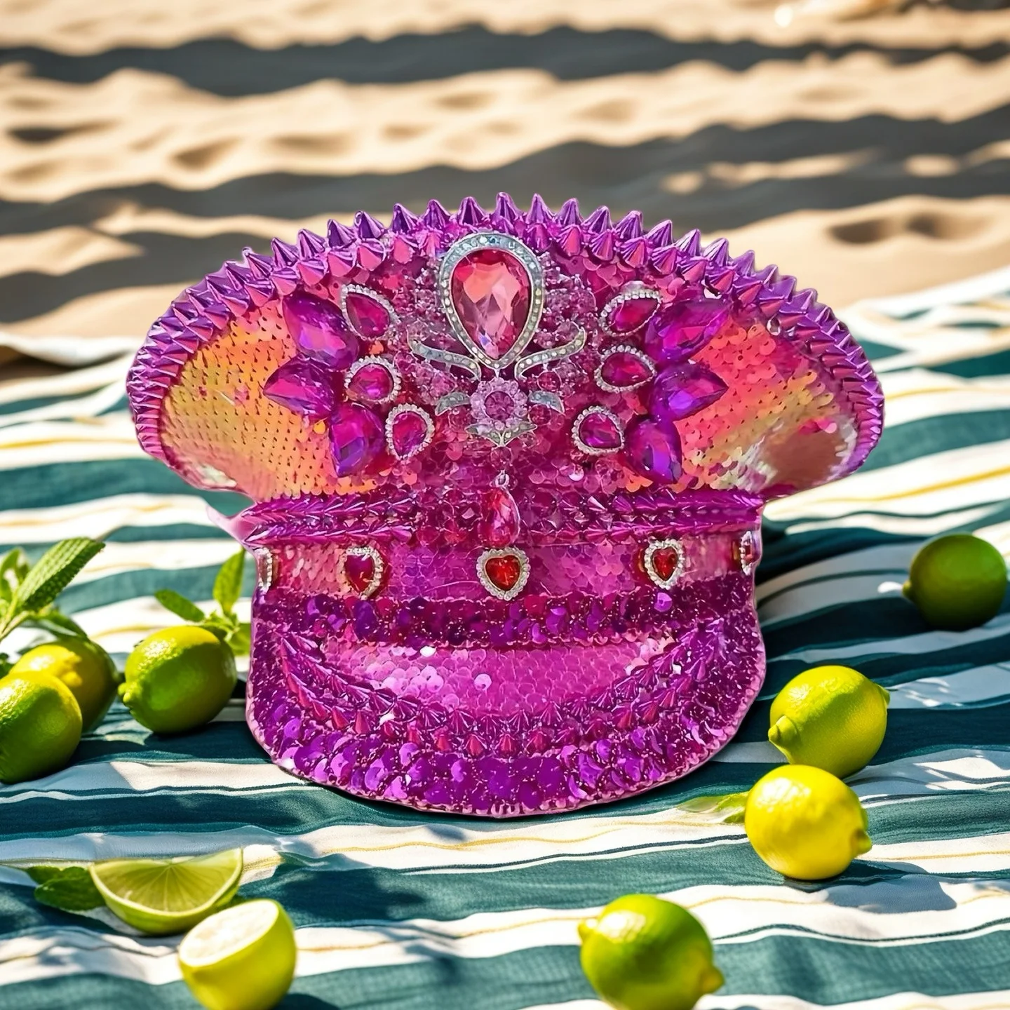 

Steampunk Captain Hat Rhinestone for Mardi Gras, Carnival, Rave Festivals Accessories ＆ Party Cap for Women & Men