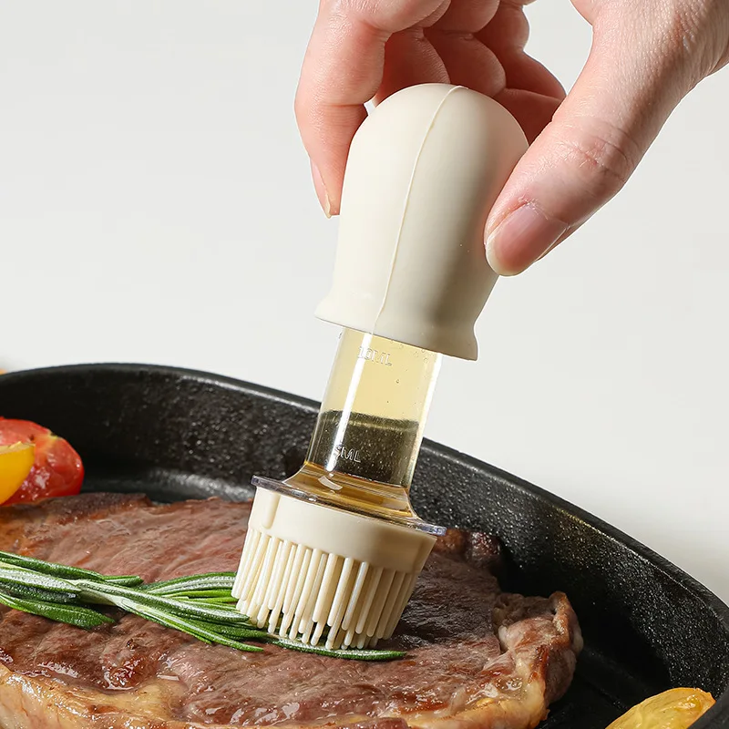 

Kitchen Oil Bottle Silicone Glass Oil Container With Brush Barbecue Spray Bottle Oil Dispenser For Kitchen Tool Cooking