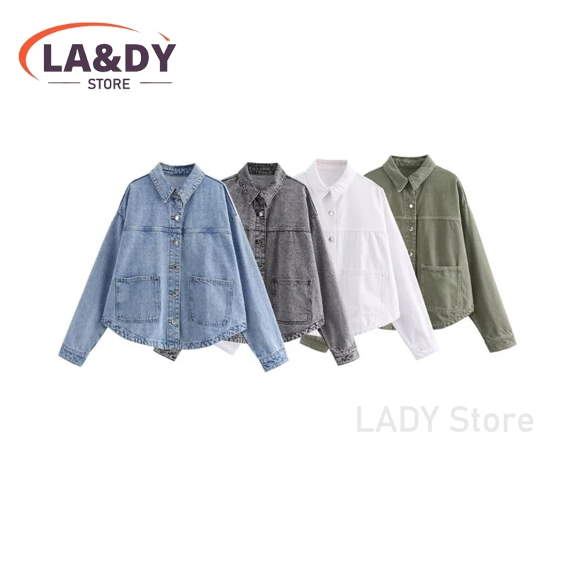 Jacket Coat 2024 Spring Woman Fashion Versatile Simple Cowboy Female Solid Color Casual Long Sleeves Buttons Pocket Outerwear