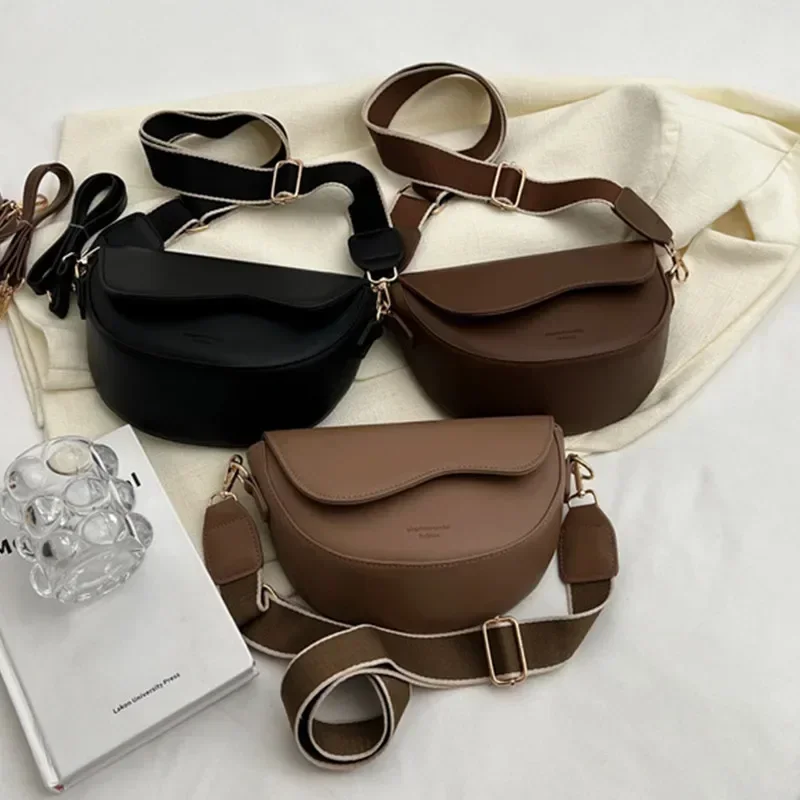 Small Leather Saddle Armpit Bags for Women Summer Chain Shoulder Crossbody Bag Ladies Vintage Underarm Handbags bolsa