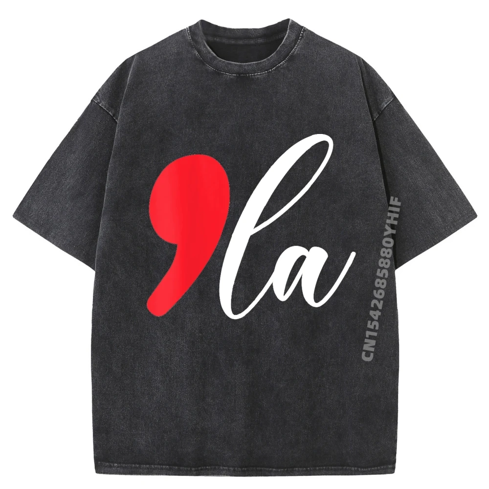 

Womens Kamala Harris 2025 President Comma La Funny VNeck Shirts Graphic Tee Men's Clothing Classic Washed Shirt