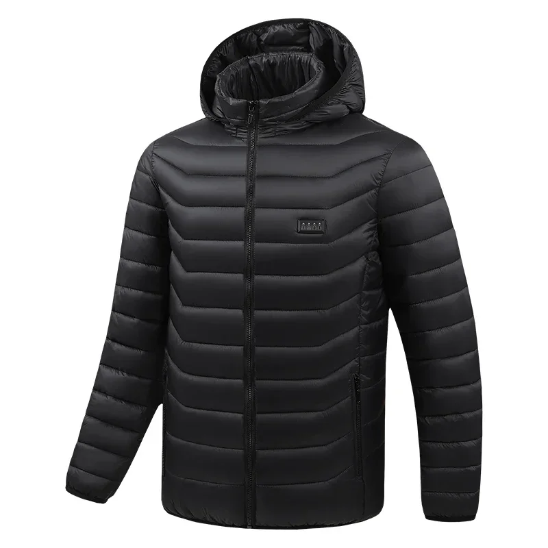 Men's Zone 21 Heated Jacket Winter New Cold Resistant USB Electric Smart Heating Outdoor Ski Hooded Heating Coat Men Down Jacket