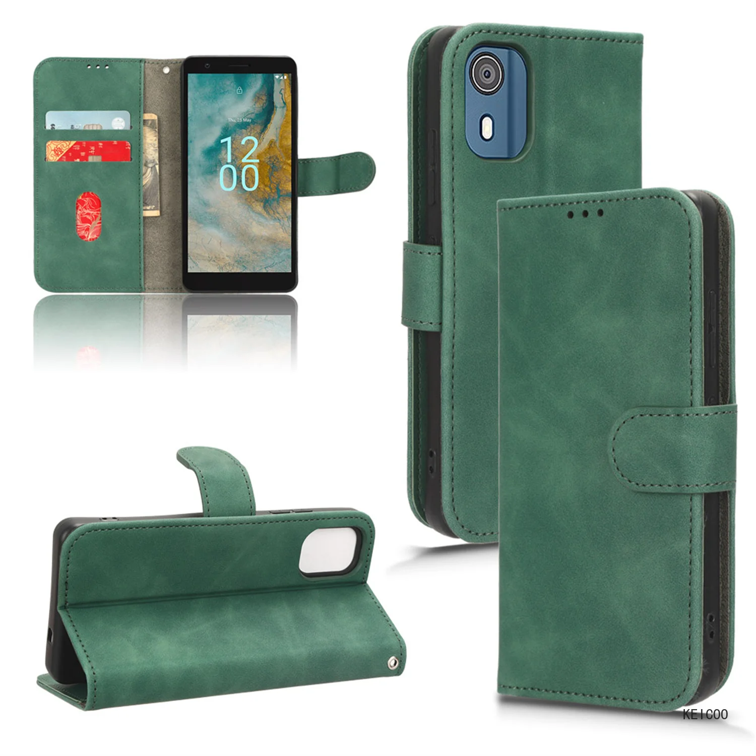 Wallet Clip For Nokia C02 C32 C12 C12Pro C12Plus C 02 32 12 12Pro 12Plus XR21 XR 21 Flip Cover Leather Sheath Phone Stand Holder