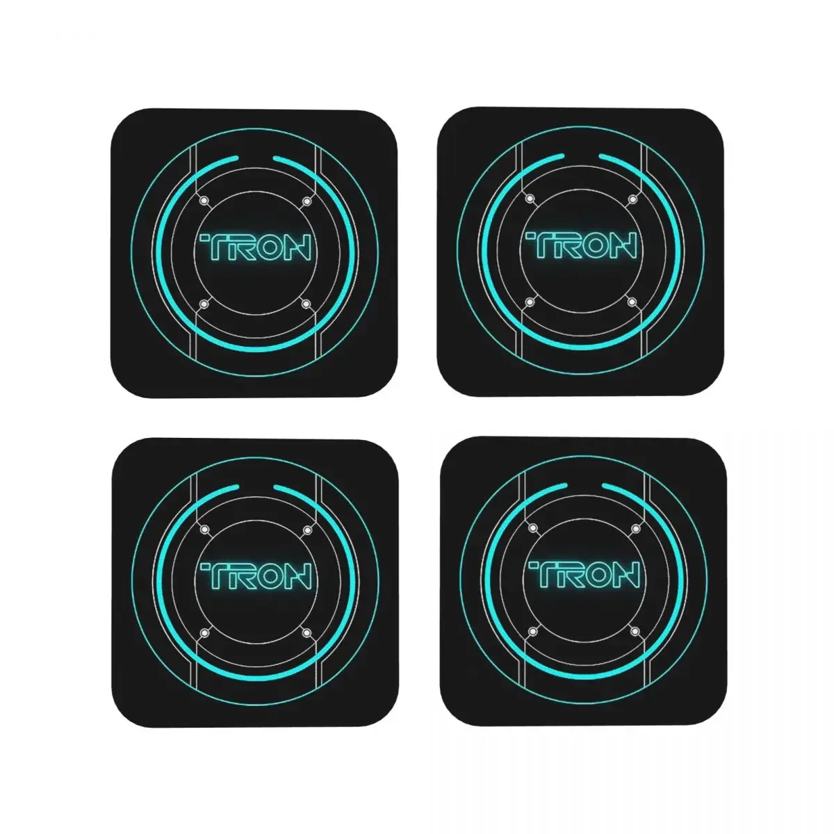 Tron Legacy Inspired posavasos de cocina, manteles individuales antideslizantes, aislamiento para taza de café, alfombrillas para decoración del hogar, almohadillas para vajilla, Juego de 4