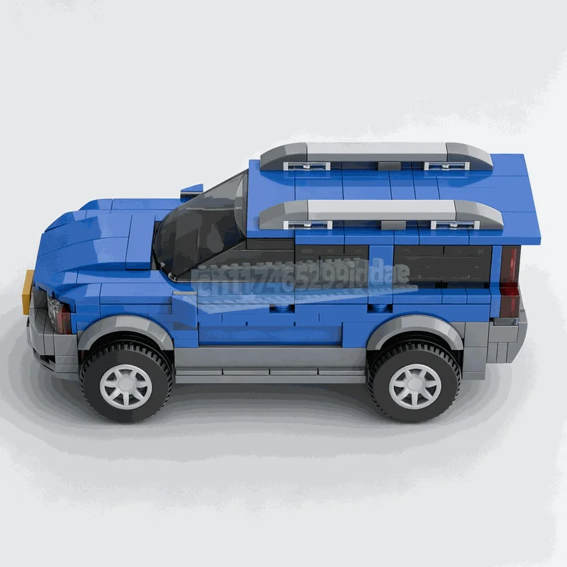 459Pcs Blue Adventure Wagon Building Blocks Off Road Vehicle Model DIY Assembly Creative Display Collection Festival Gifts Toy