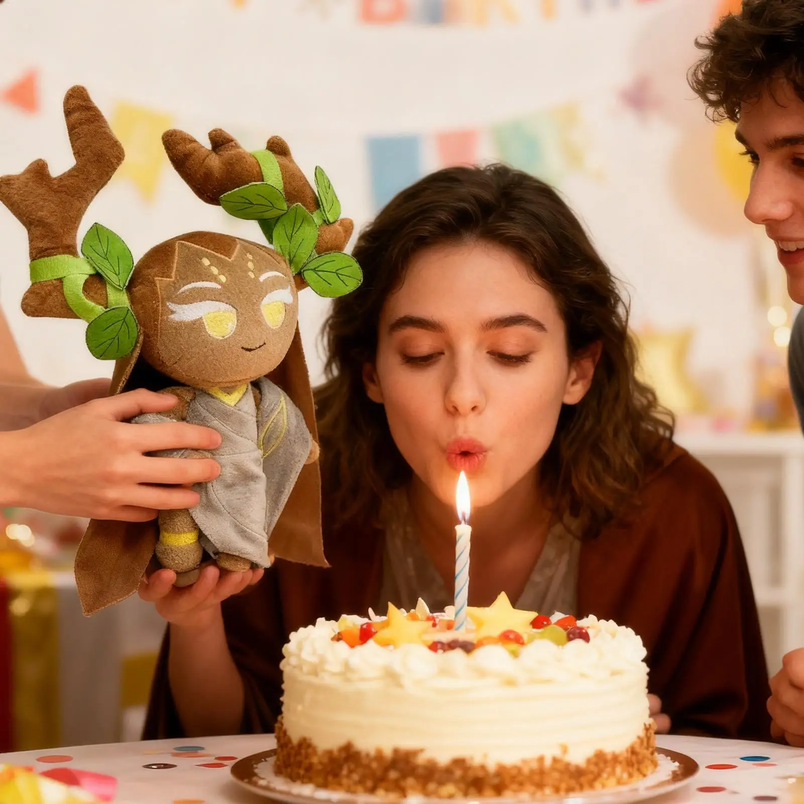 

Плюшевые игрушки с персонажами мультфильмов и игр, милые мягкие куклы в виде деревьев и печенья, подарки для детей, мальчиков и девочек на Новый год