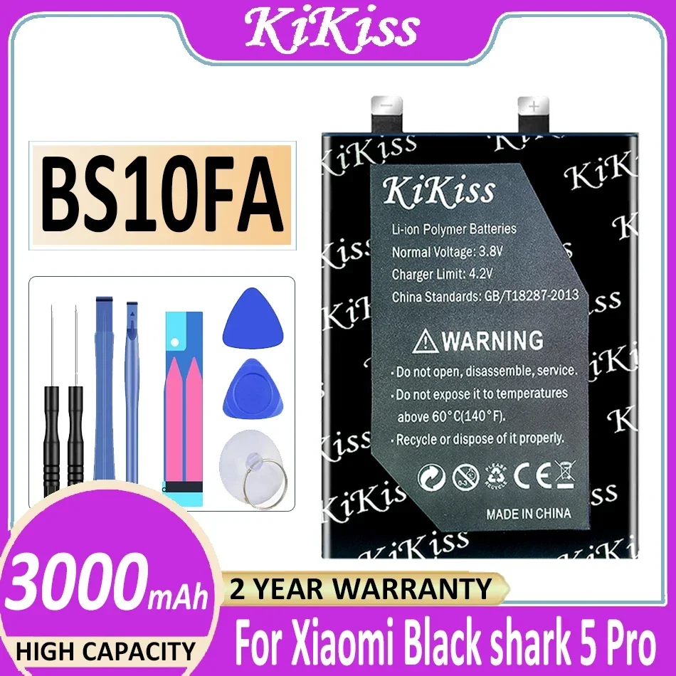 

KiKiss Battery BS10FA 3000mAh For Xiaomi Black shark5 Pro shark 5 Pro For Blackshark PAR-A0 KTUS-A0 Phone Bateria