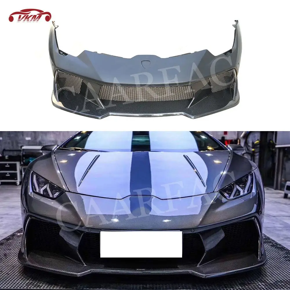 

Carbon fiber FRP Front Bumper Head Hugger Mesh Grills Guard Body Kits Case For Lamborghini Huracan LP610 LP580 Facelift V Style