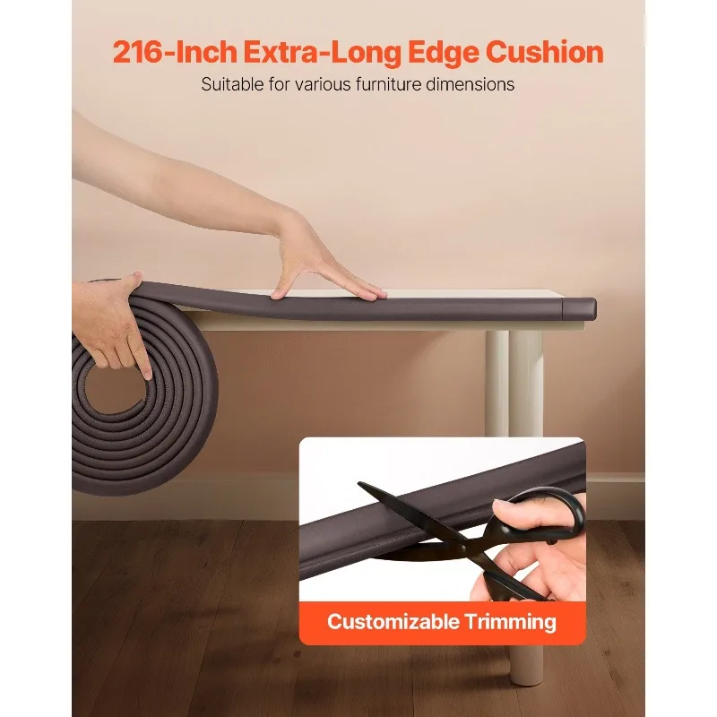 

Baby Proofing Edge Corner Protector, 18 ft Edge Cushion, 8 Corner Pads, Soft NBR Foam, 3M Adhesive, Child Proof Table Safety