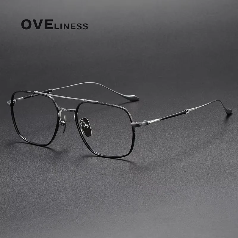 

Vintage Pure Titanium Glasses Frame for Men Pilot Eyeglasses Frame Women Male female 2025 New Luxury Brand Eyewear spectacles