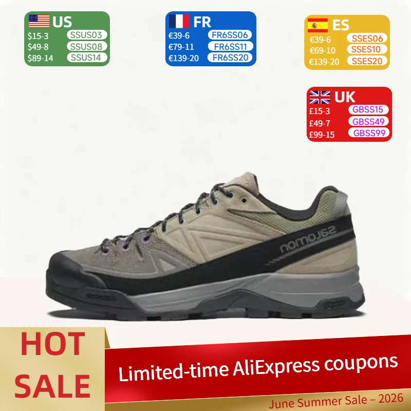 

Salomon X-ALP LTR Retro Lightweight Low-Cut Hiking Shoes with Snug Fit and Support (Unisex), Medium Gray 474313