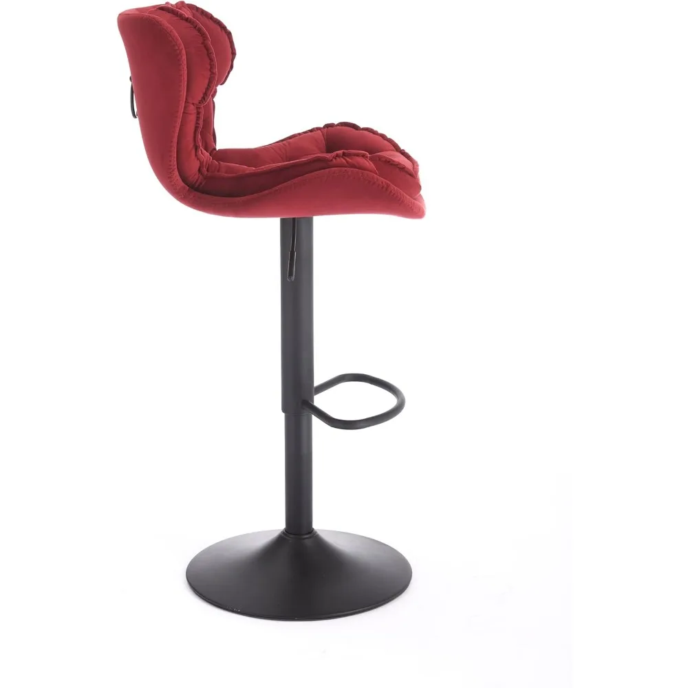 مقعد مرتفع بارتفاع حانة دوارة حديثة، كرسي طعام عالي مع مقعد مخملي، مسند ظهر، مقعد طاولة هيدروليكي بدون ذراع