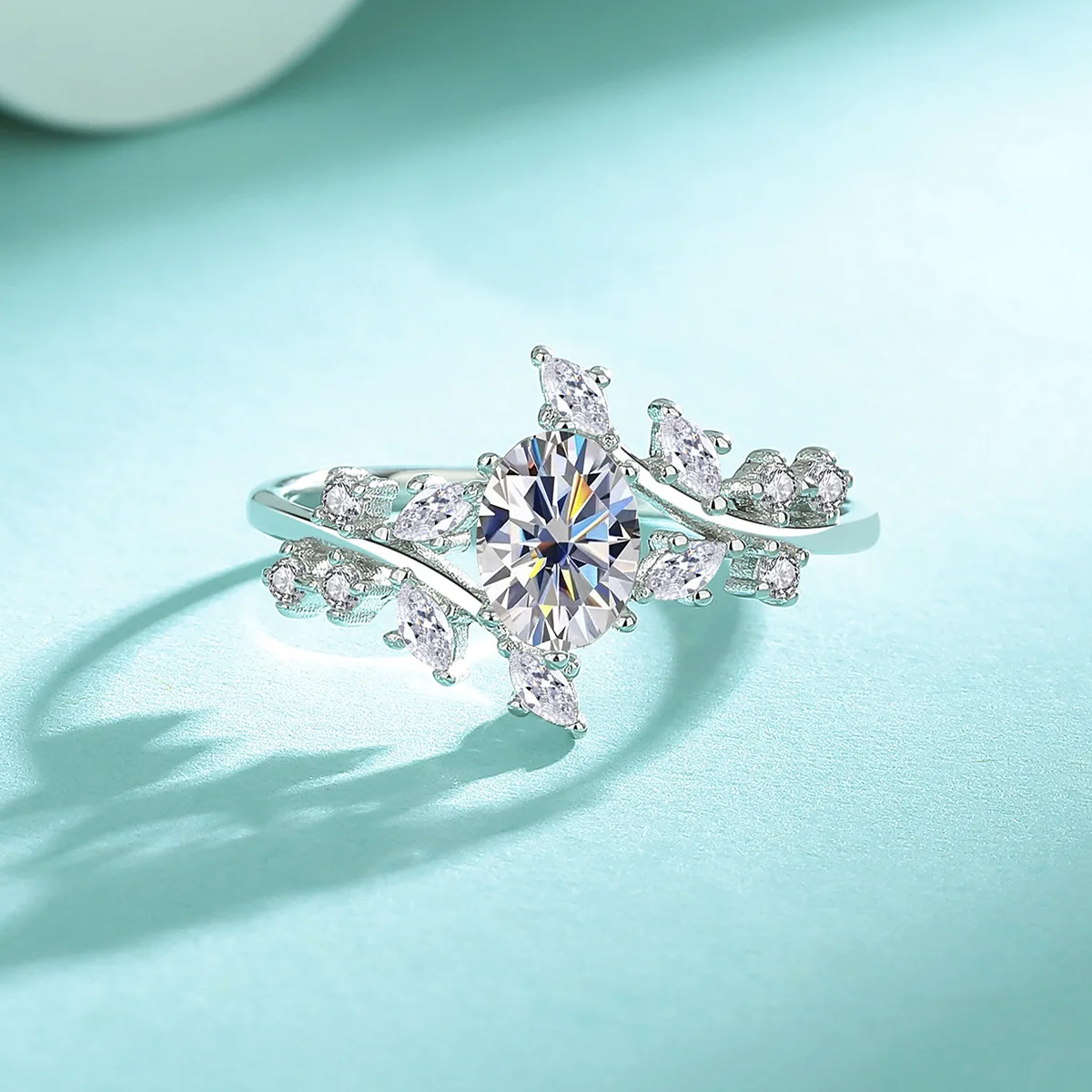 

100% платина, сертифицированная Pt950, 1CT, 5*7mn, овальная огранка, D VVS1, кольца с муассанитом для женщин, 18-каратное белое золото, бриллиантовое кольцо, свадебные украшения