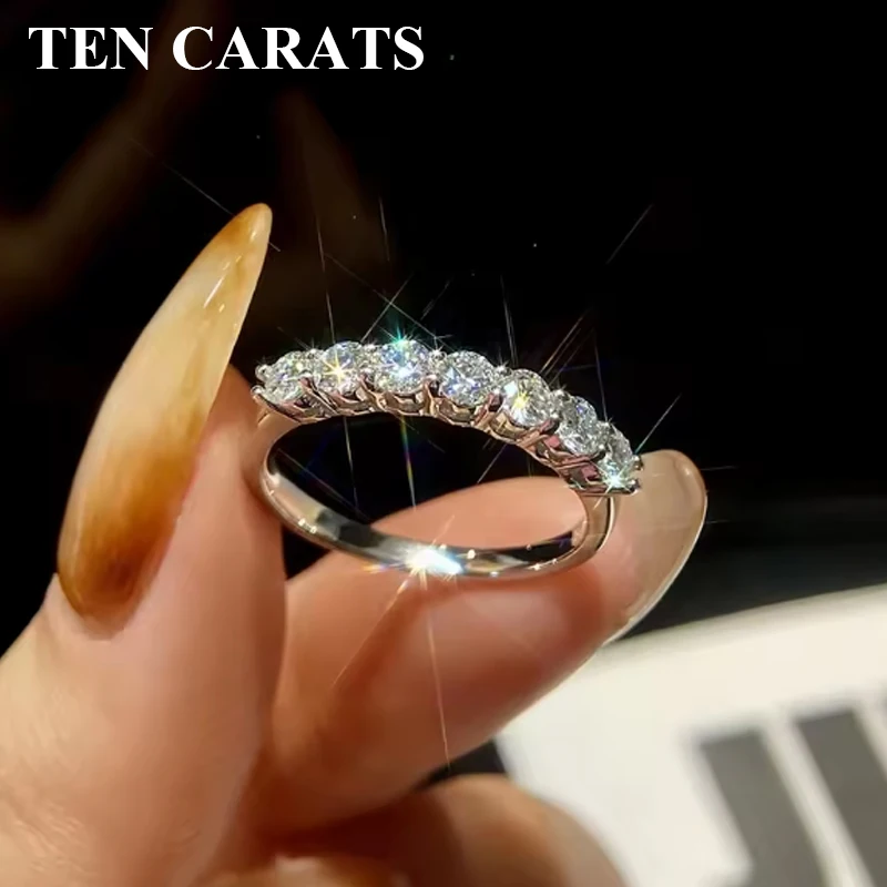 

TEN CARATS 100% стерлинговое серебро s925, классическое сертифицированное кольцо с муассанитом VVS1, женский комплект для повседневного свиданий, маленькое кольцо, модные украшения