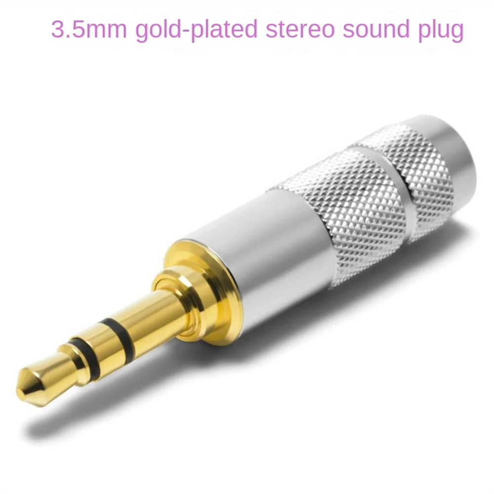 3.5mm Jack 3 tiang Audio Plug Earphone Splice Adapter HiFi Stereo Headphone Solder kawat konektor 90 derajat bengkok