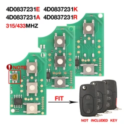 Jingyuqin Smart Remote Key Circuit Board 2/3/4 Button 315/433MHZ 4D0837231A/E/K/R per Audi A3 A4 A6 A8 RS4 TT Allroad Quttro RS4