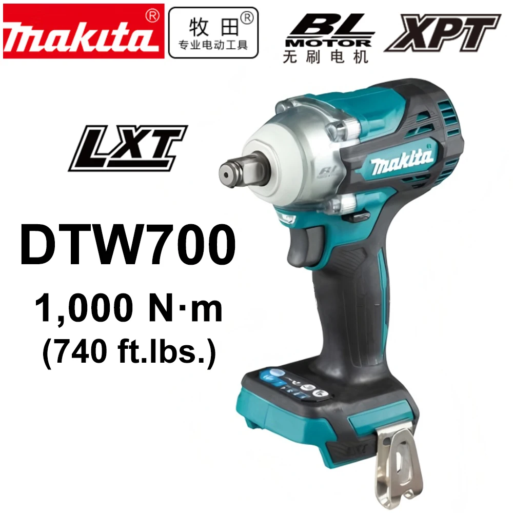 

Makita DTW700 Battery 1000N.M Torque Brushless Electric Impact Wrench Cordless Electric Drill 1/2"Wrench Power Tools For 18V