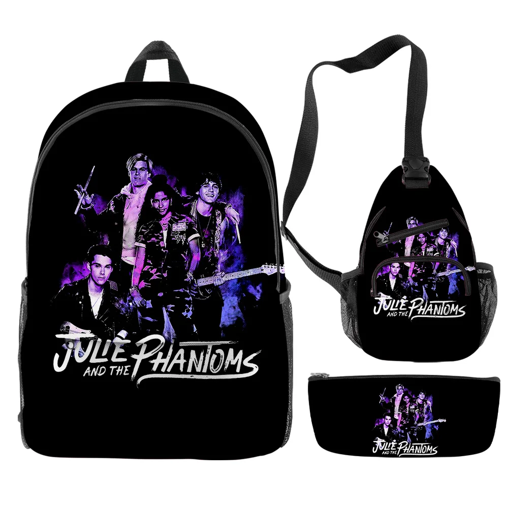 Classic Julie and the Phantoms Musical Comedy Drama 3D Print 3pcs/Set School Bags Travel Laptop Backpack Chest Bag Pencil Case