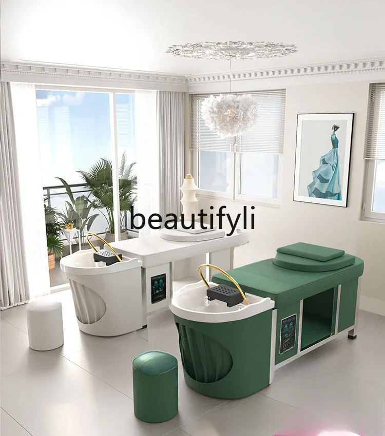 SS Thai traitement des cheveux shampooing lit pleine menthe salon de beauté fumigation température constante circulation d'eau lit de massage