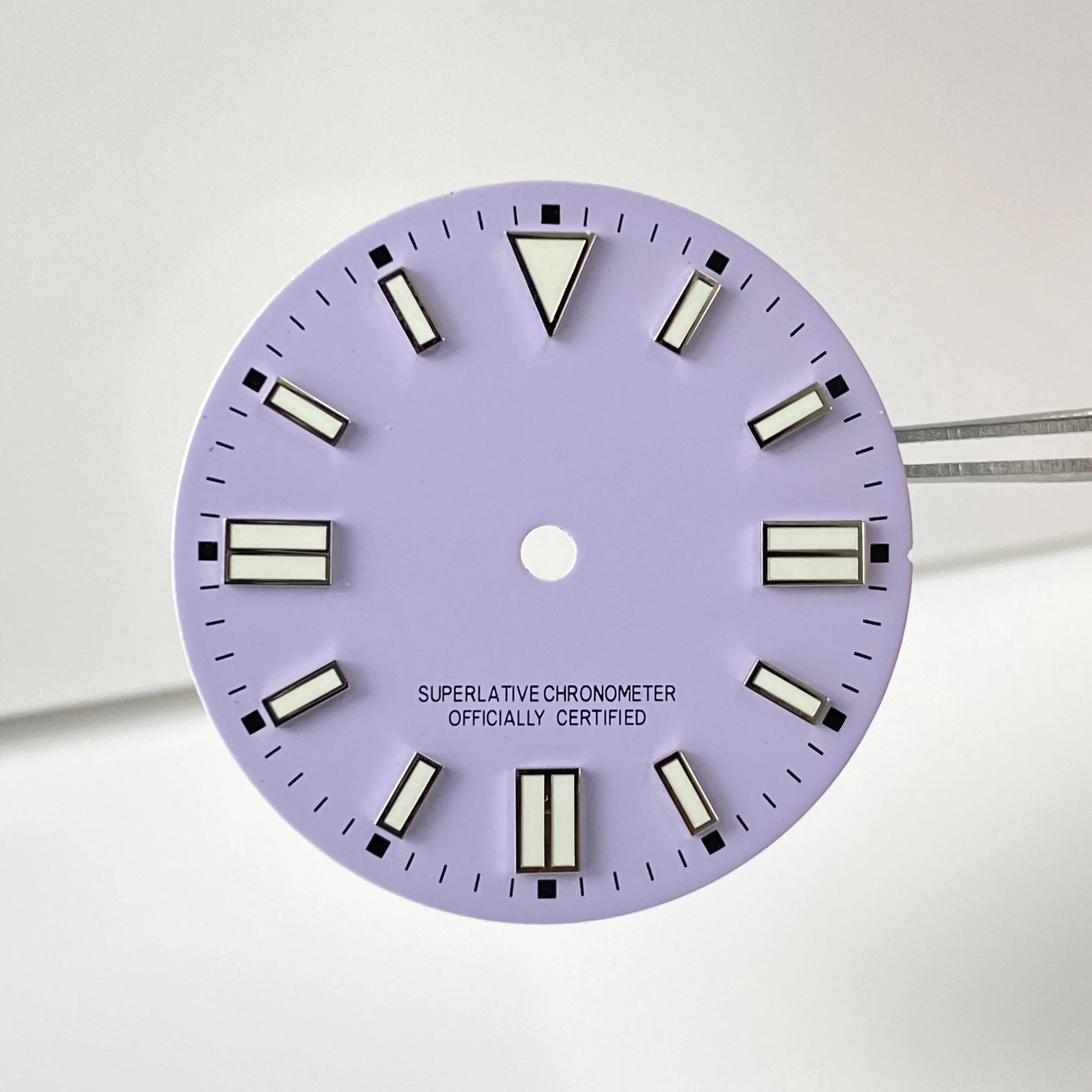 NH35 ダイヤル 28.5mm ブルー/グリーン/イエロー/ピンク/パープル ダイヤル グリーン夜光 NH35/NH36/NH38 ムーブメント対応 腕時計ケース交換部品