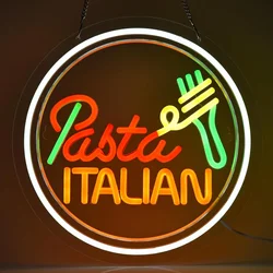 Italian Pasta Neon Sign USB Dimmable LED Neon Light Sign for Drink Bar Restaurant Bedroom Hotel Shop Party Wall Decor