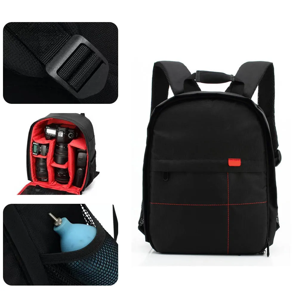 

Black Red Professional Camera Backpack Waterproof Perfect Size Dslr Travel Case Protective Bag Compatible with Nikon