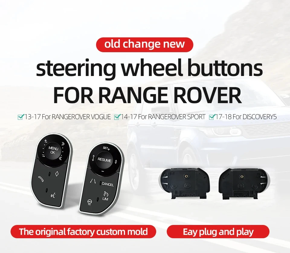 Set di interruttori combinati touch con pulsante di controllo del volante dell'auto per Land Rover per Range Rover Vogue / Sport 2014-2017