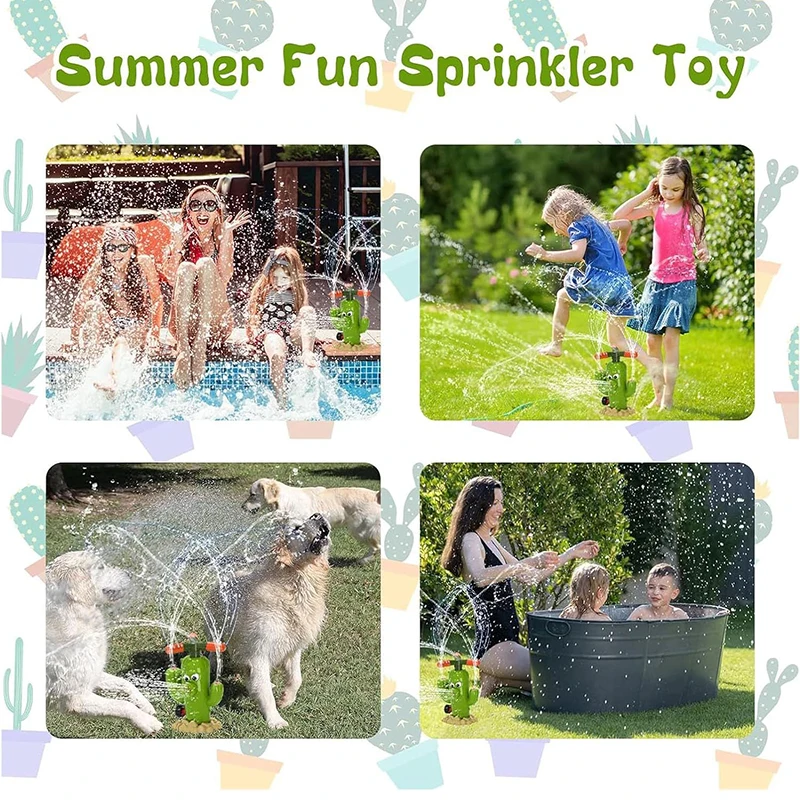 선인장 스프링클러 가족 구성원 야외 물 튀는 장난감 여름 정원 만화 스프링클러 어린이 목욕 장난감